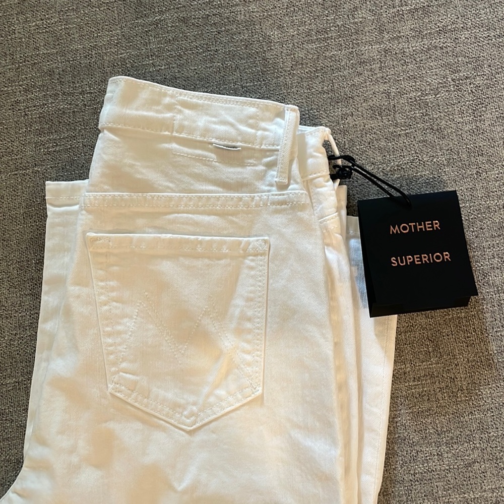 NWT MOTHER The High Waist Tunnel Vision Ankle Jean Totally Innocent